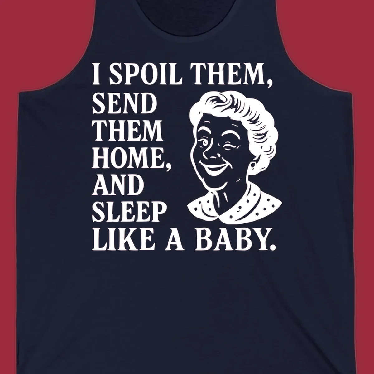 Spoil them sleep like a baby grandma text and illustration
