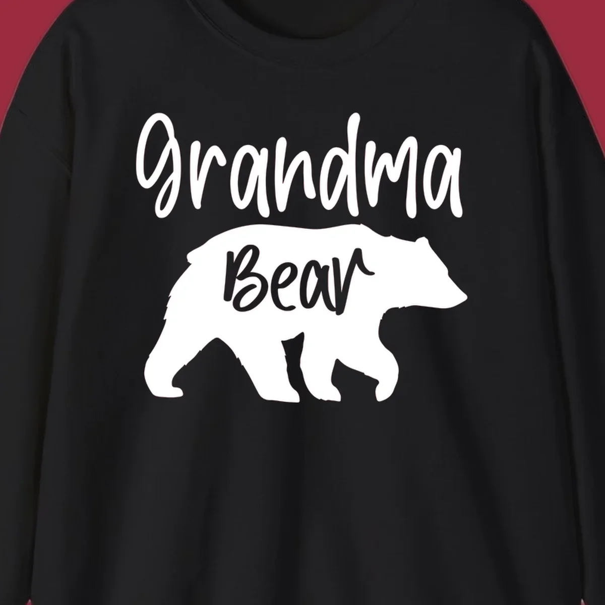 Grandma Bear graphic tee design with text and bear silhouette.