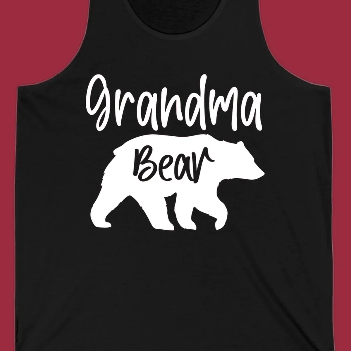 Grandma Bear graphic tee design with text and bear silhouette.