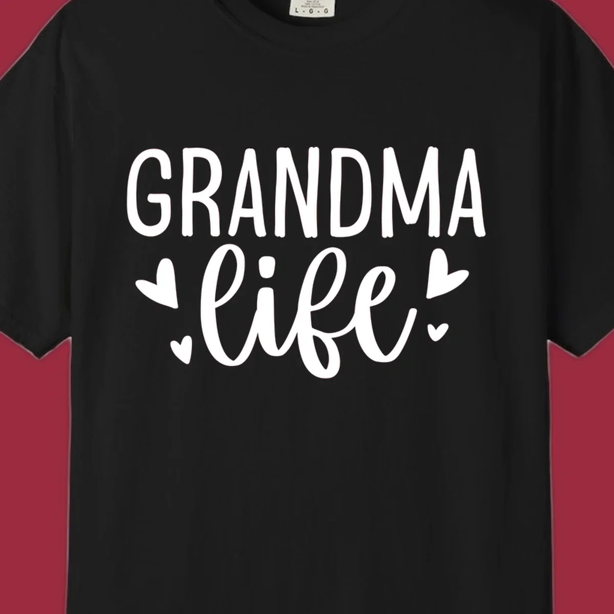 Grandma life text with heart graphics