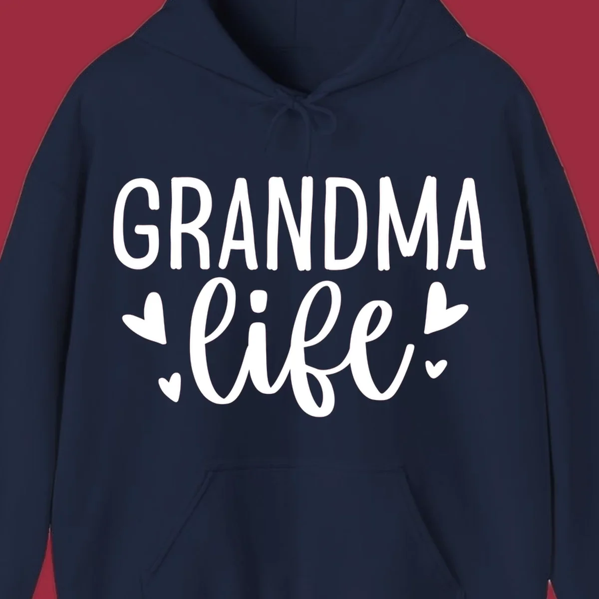 Grandma life text with heart graphics