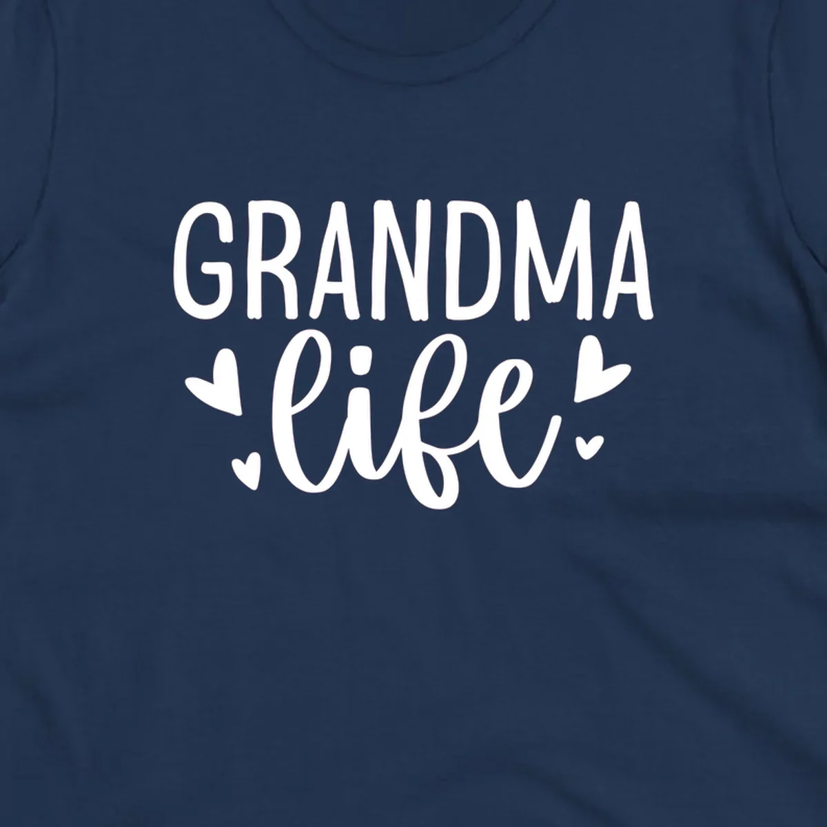 Grandma life text with heart graphics