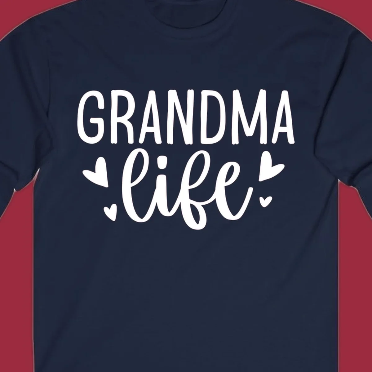 Grandma life text with heart graphics