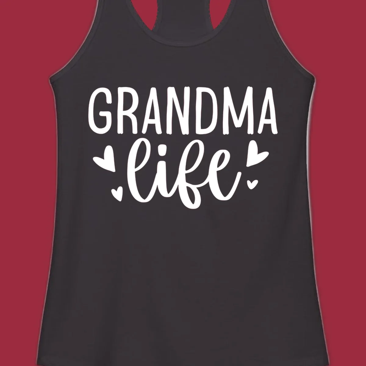 Grandma life text with heart graphics