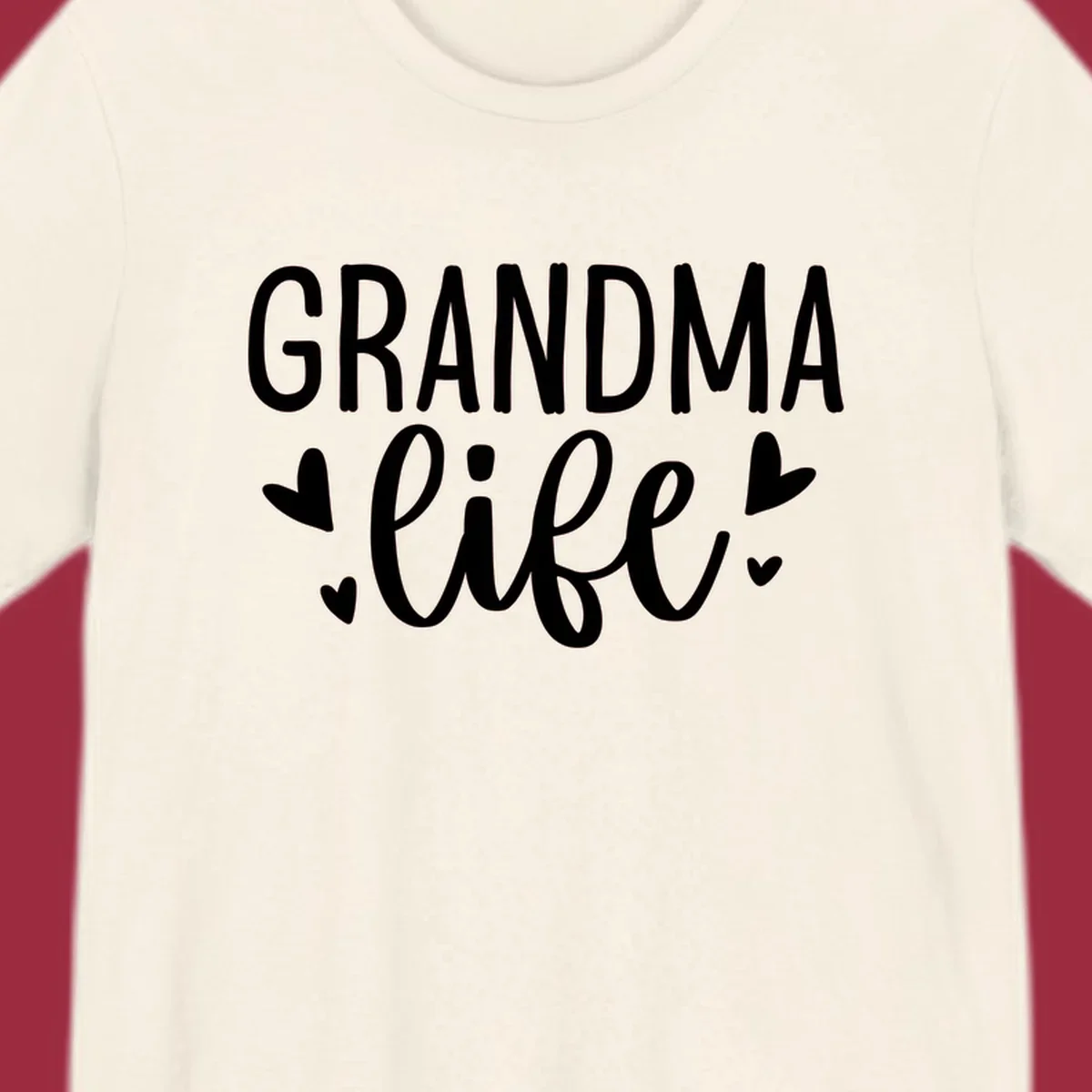 Grandma life text with heart graphics