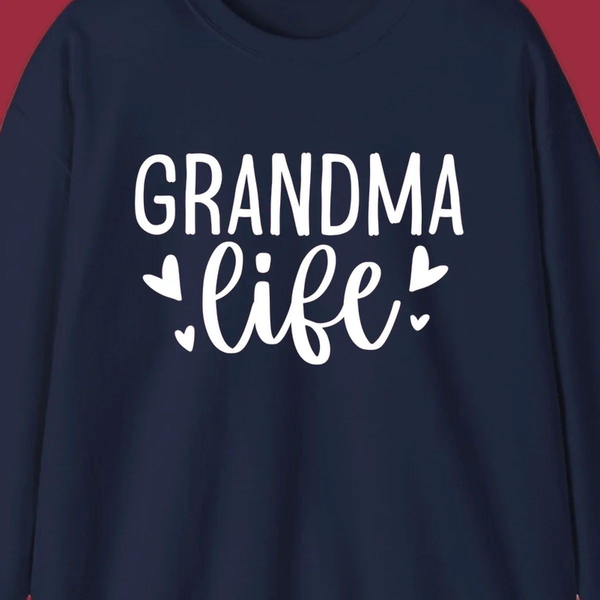 Grandma life text with heart graphics