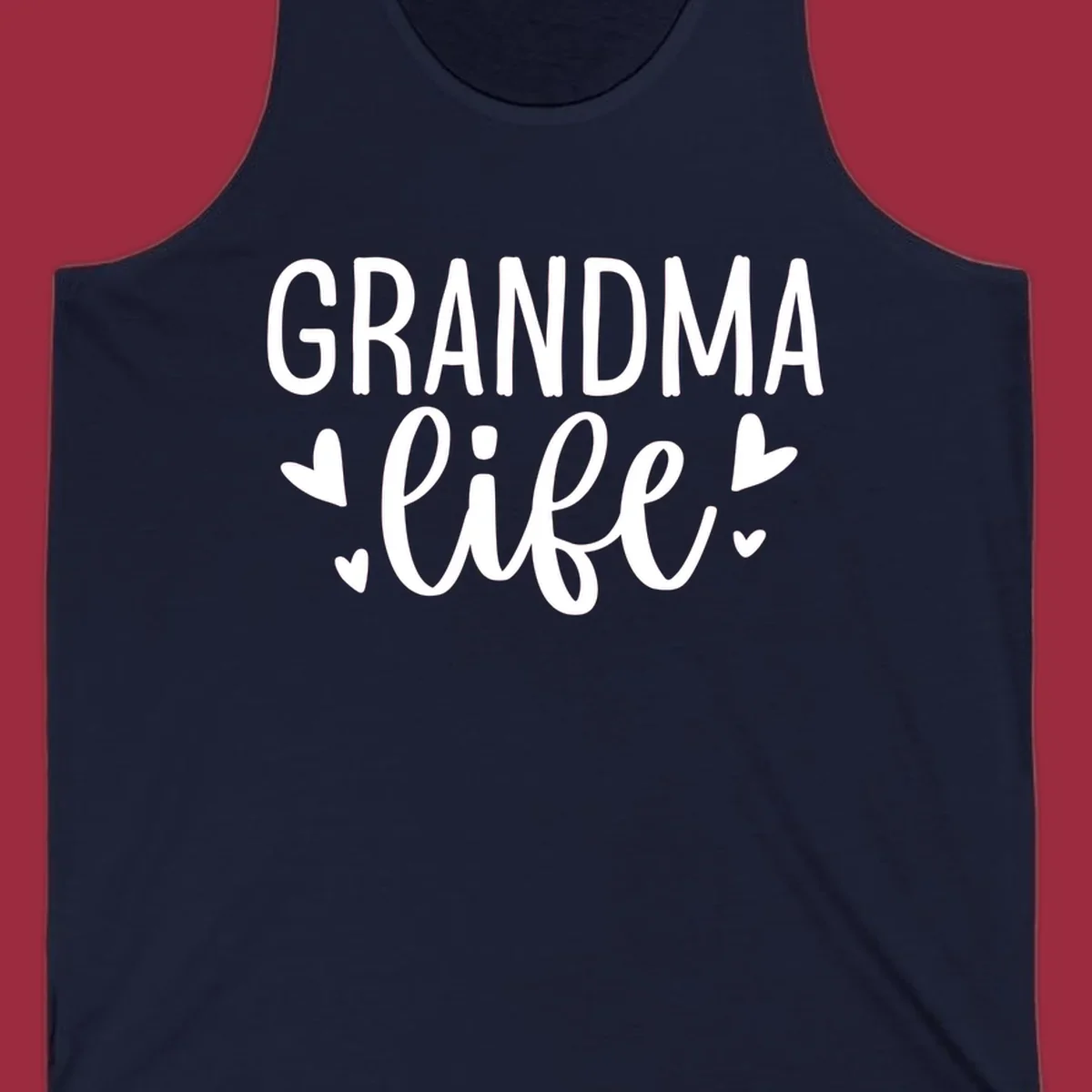 Grandma life text with heart graphics
