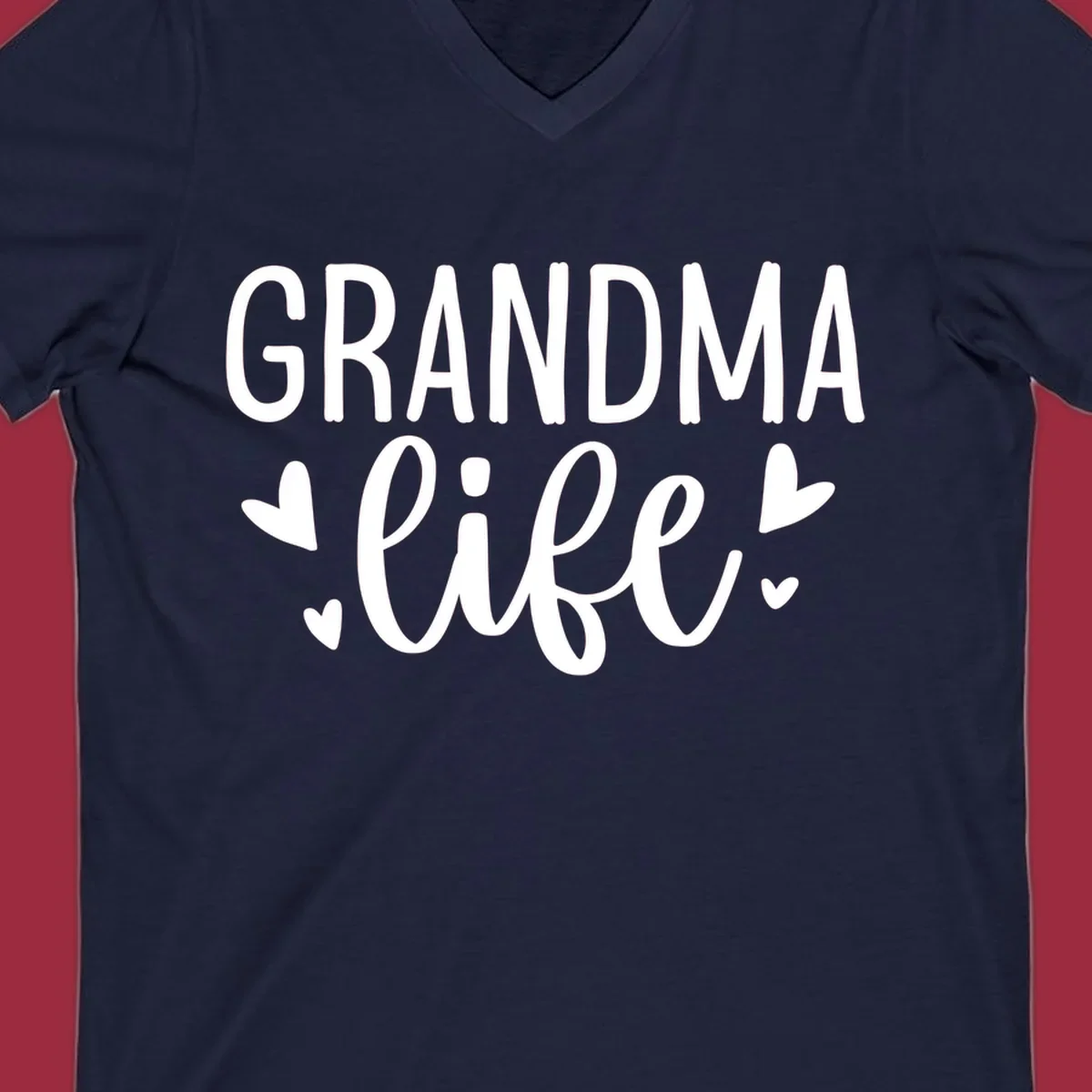 Grandma life text with heart graphics