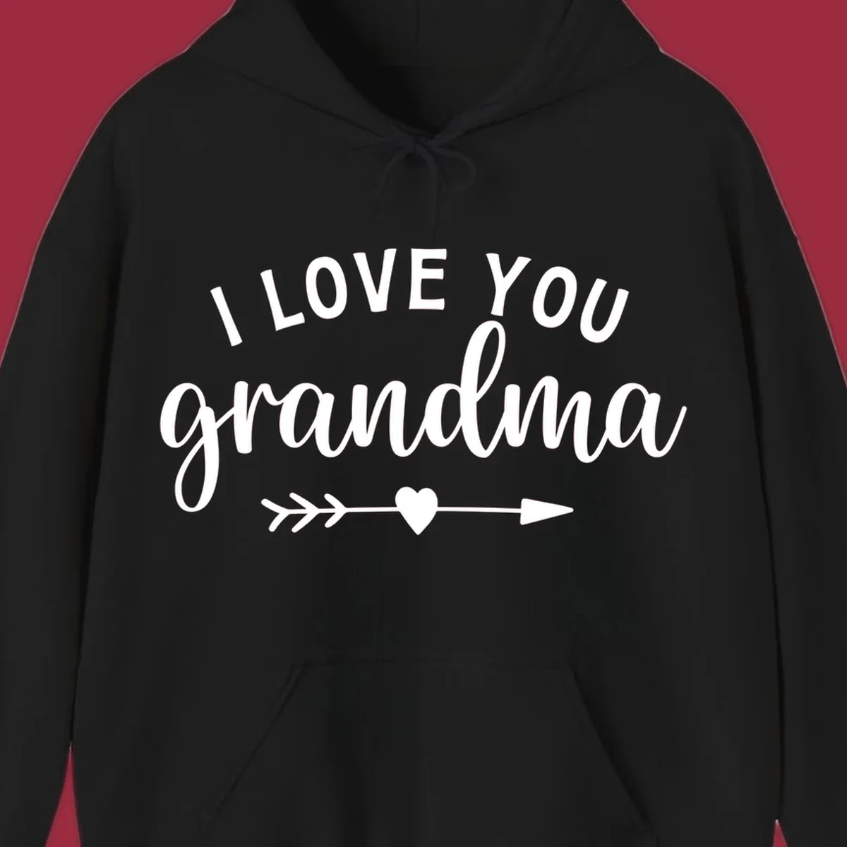 I Love You Grandma text with heart and arrow graphic