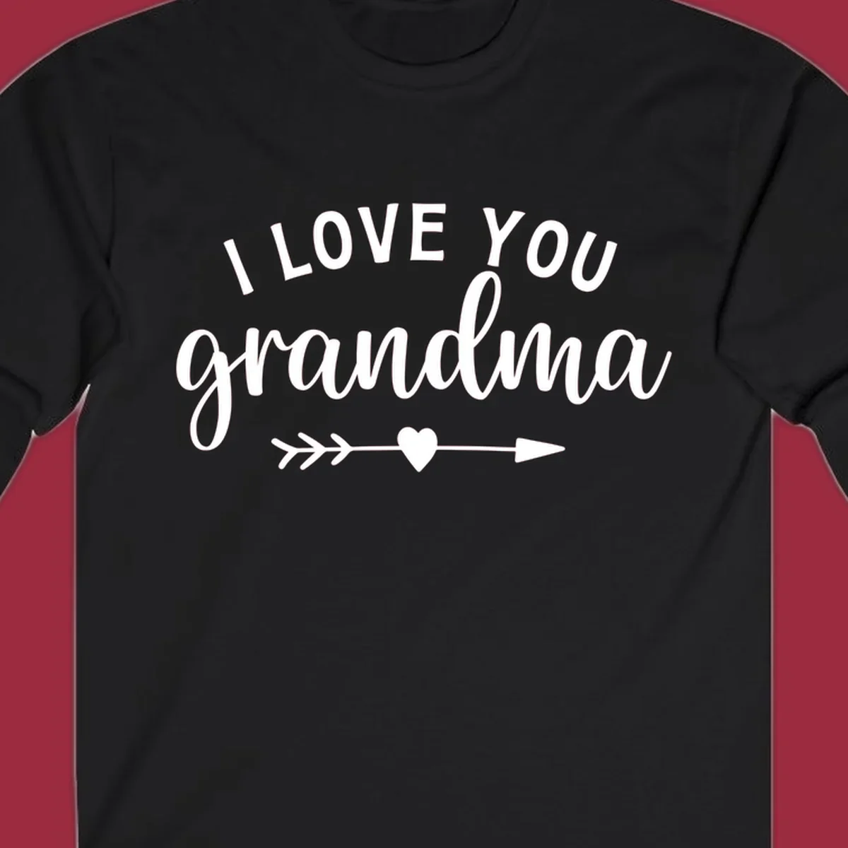 I Love You Grandma text with heart and arrow graphic