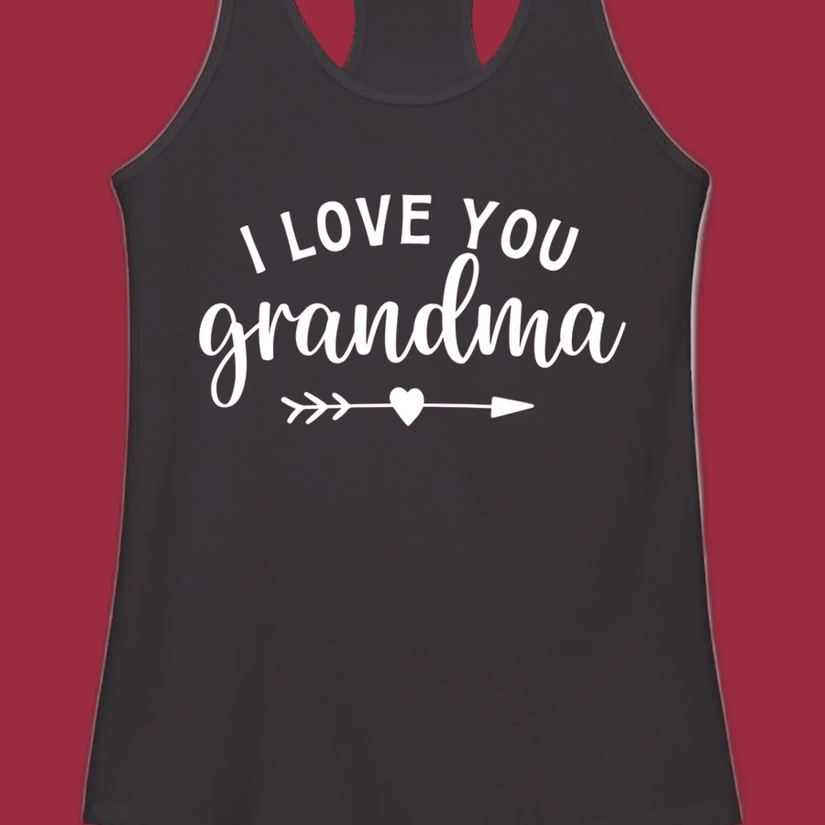 I Love You Grandma text with heart and arrow graphic