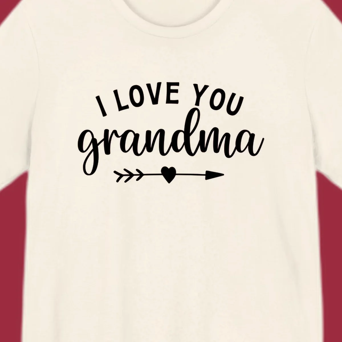 I Love You Grandma text with heart and arrow graphic