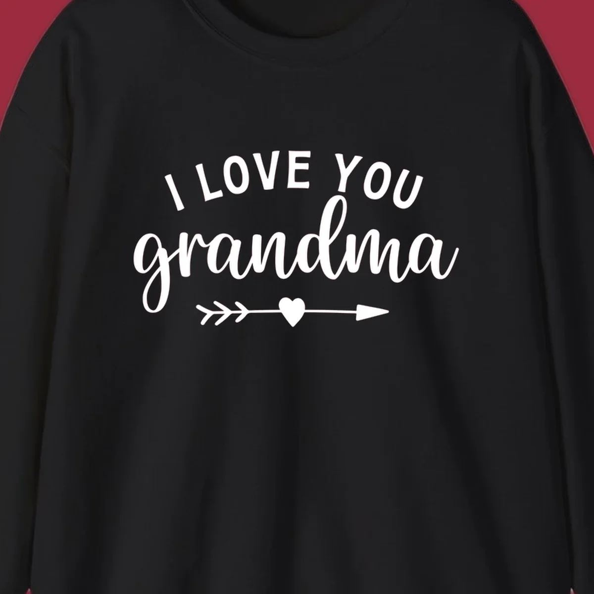 I Love You Grandma text with heart and arrow graphic