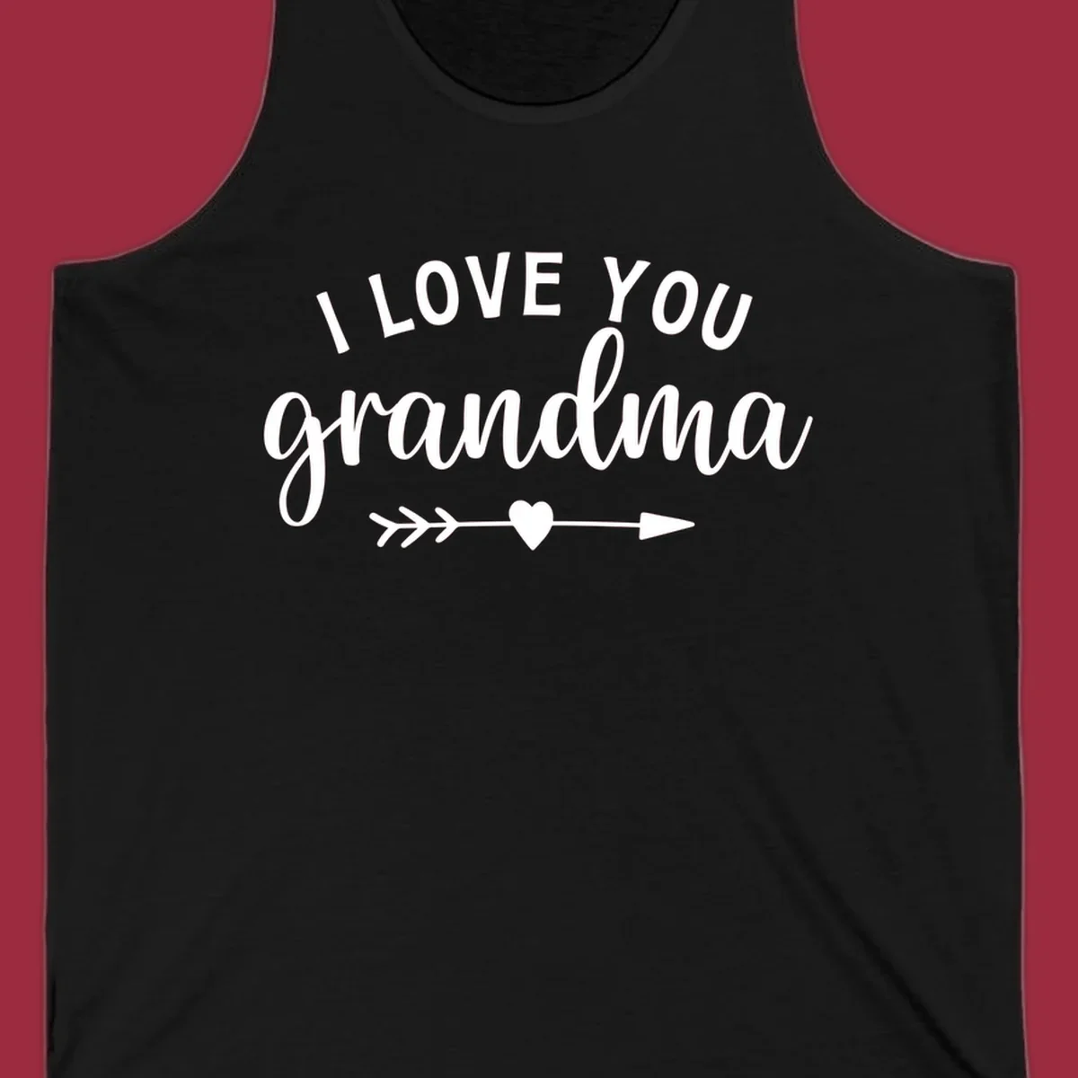 I Love You Grandma text with heart and arrow graphic