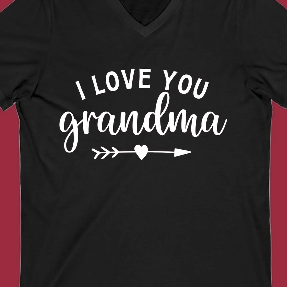 I Love You Grandma text with heart and arrow graphic