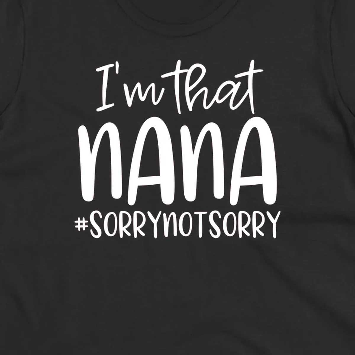 Typography design with text "I'm that Nana #SORRYNOTSORRY", perfect for a proud Nana.