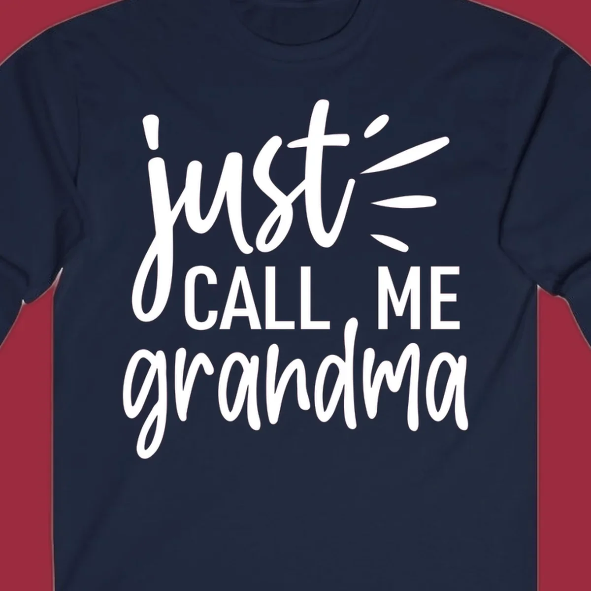Call me grandma typography design with script and block fonts.