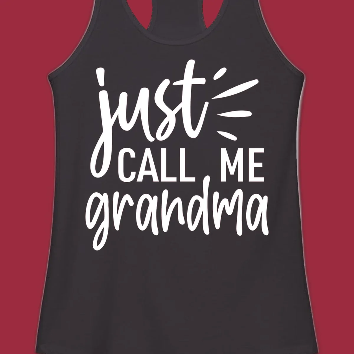 Call me grandma typography design with script and block fonts.
