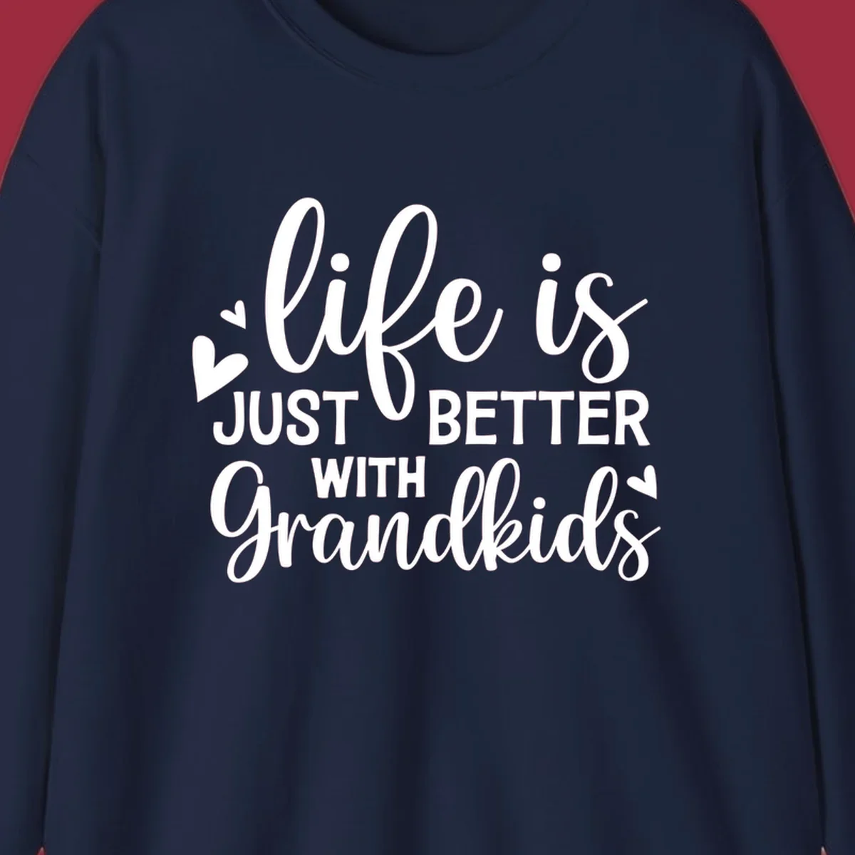 Typography design: life is just better with grandkids with hearts.
