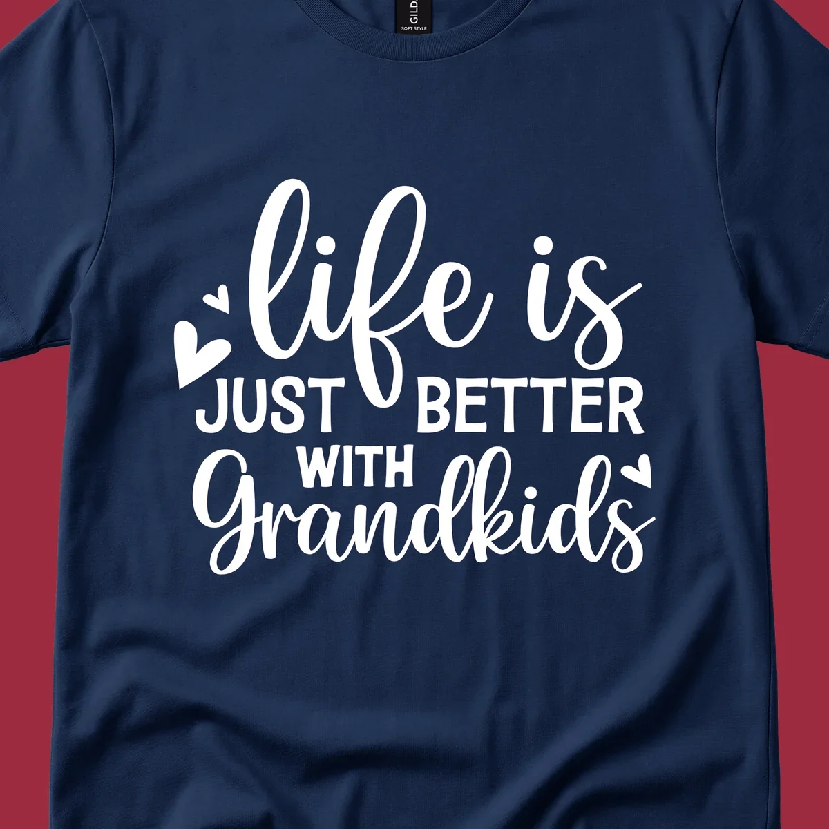 Typography design: life is just better with grandkids with hearts.