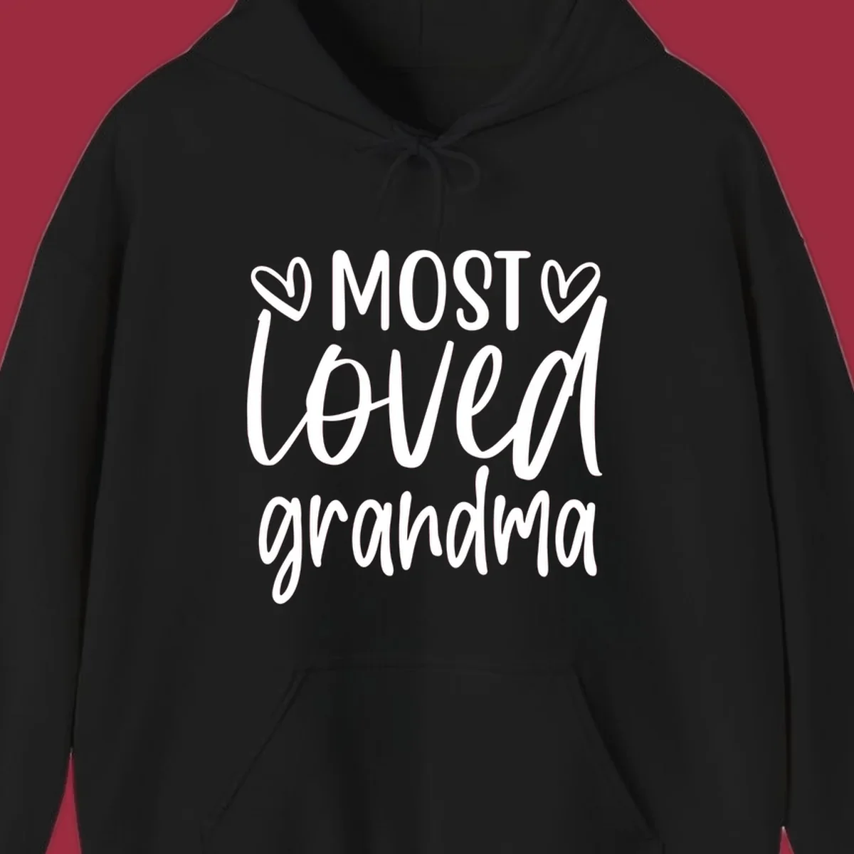 Most loved grandma typography design with hearts.