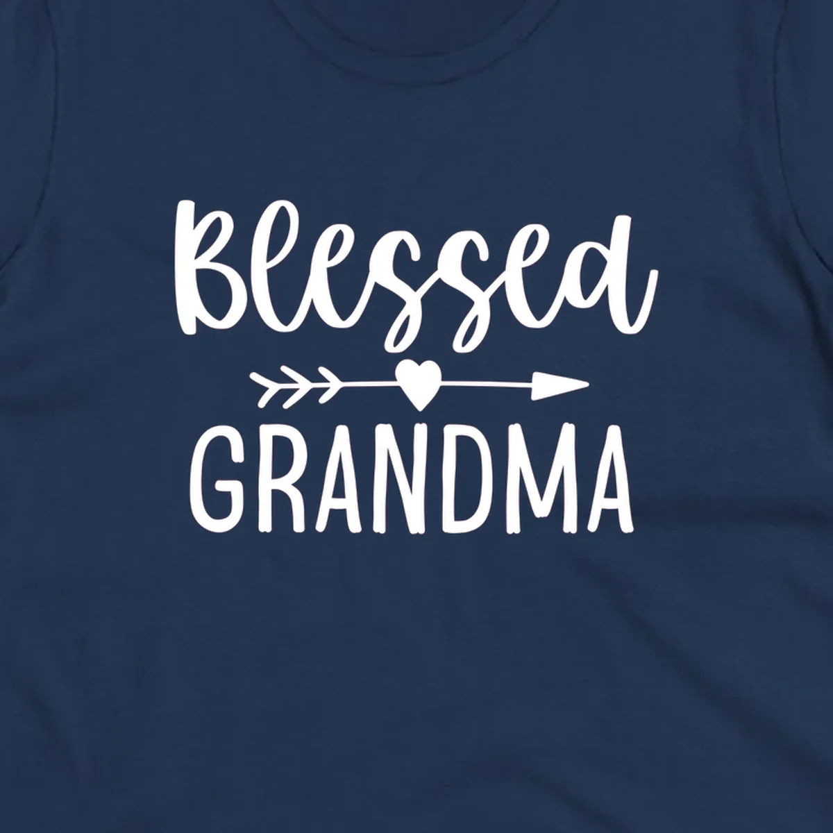 Blessed Grandma text with arrow and heart graphic