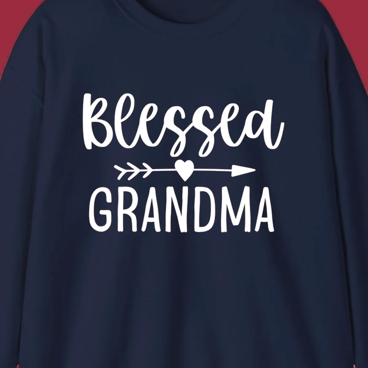 Blessed Grandma text with arrow and heart graphic