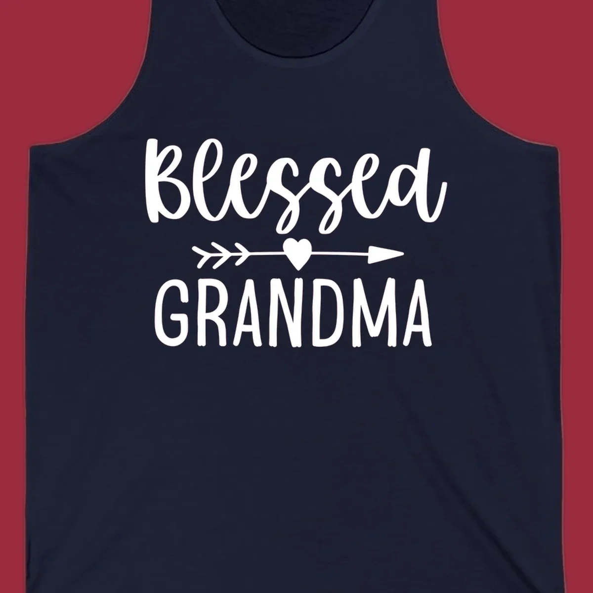 Blessed Grandma text with arrow and heart graphic