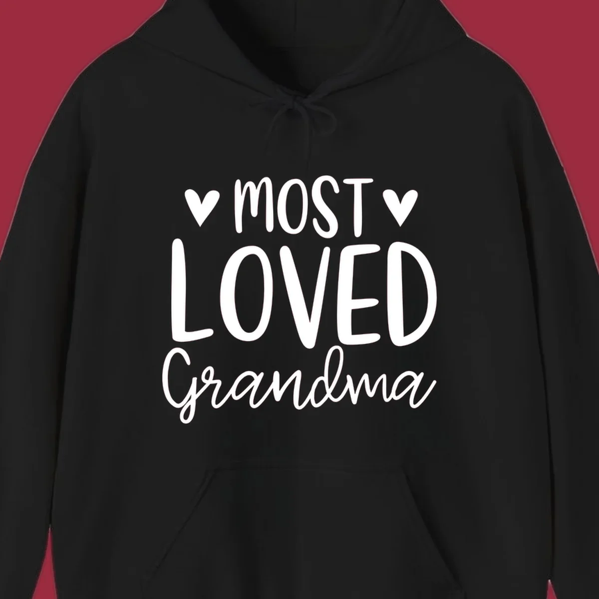 Most loved grandma text with heart icons