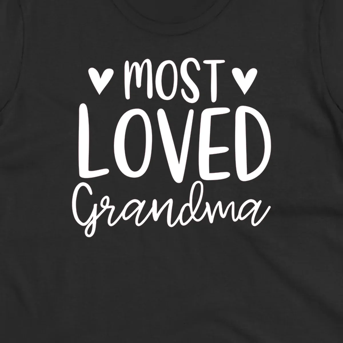 Most loved grandma text with heart icons