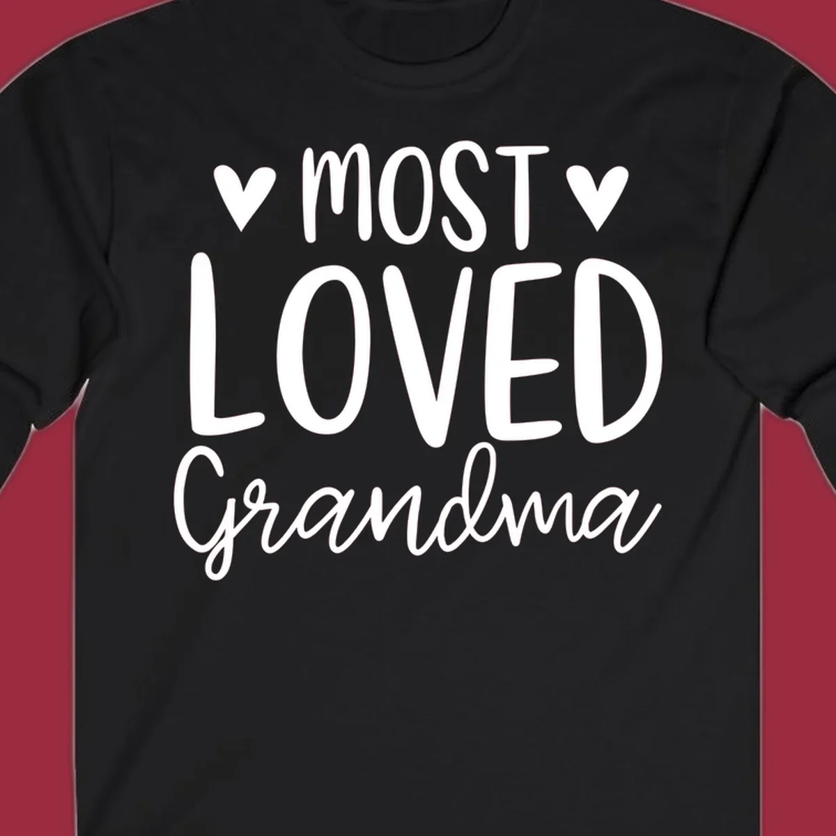 Most loved grandma text with heart icons