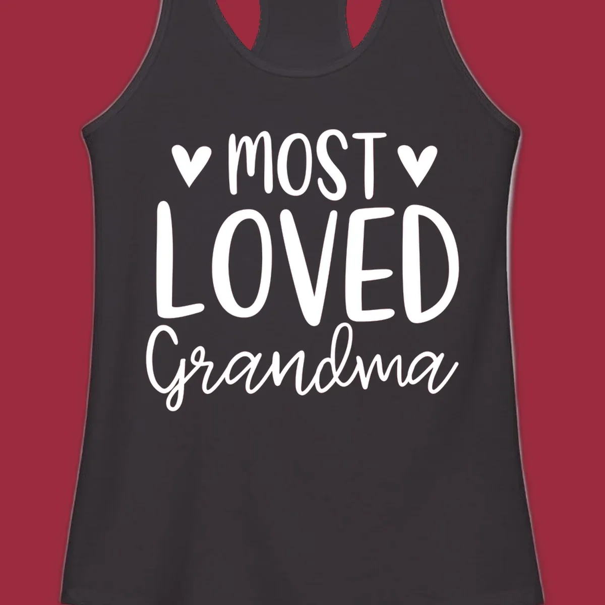 Most loved grandma text with heart icons