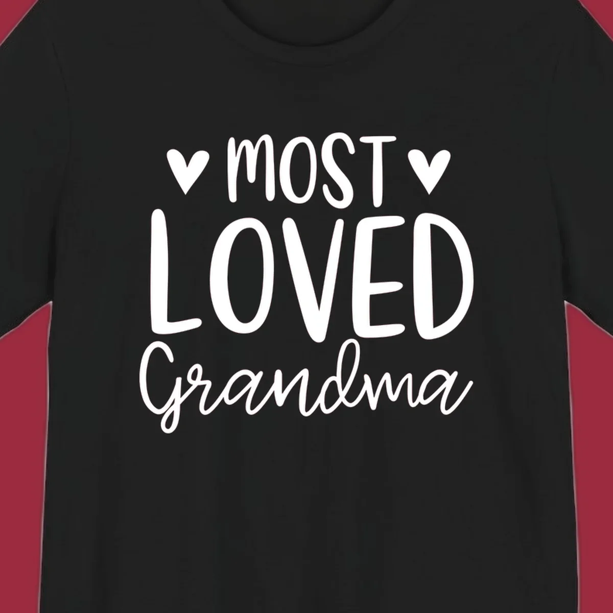 Most loved grandma text with heart icons
