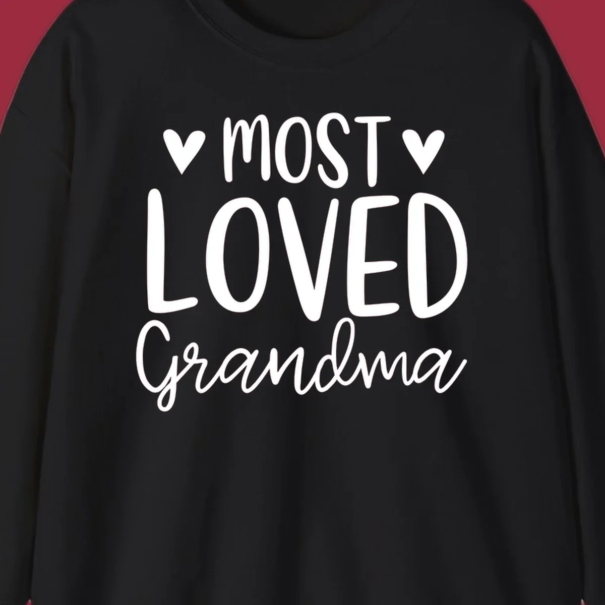 Most loved grandma text with heart icons