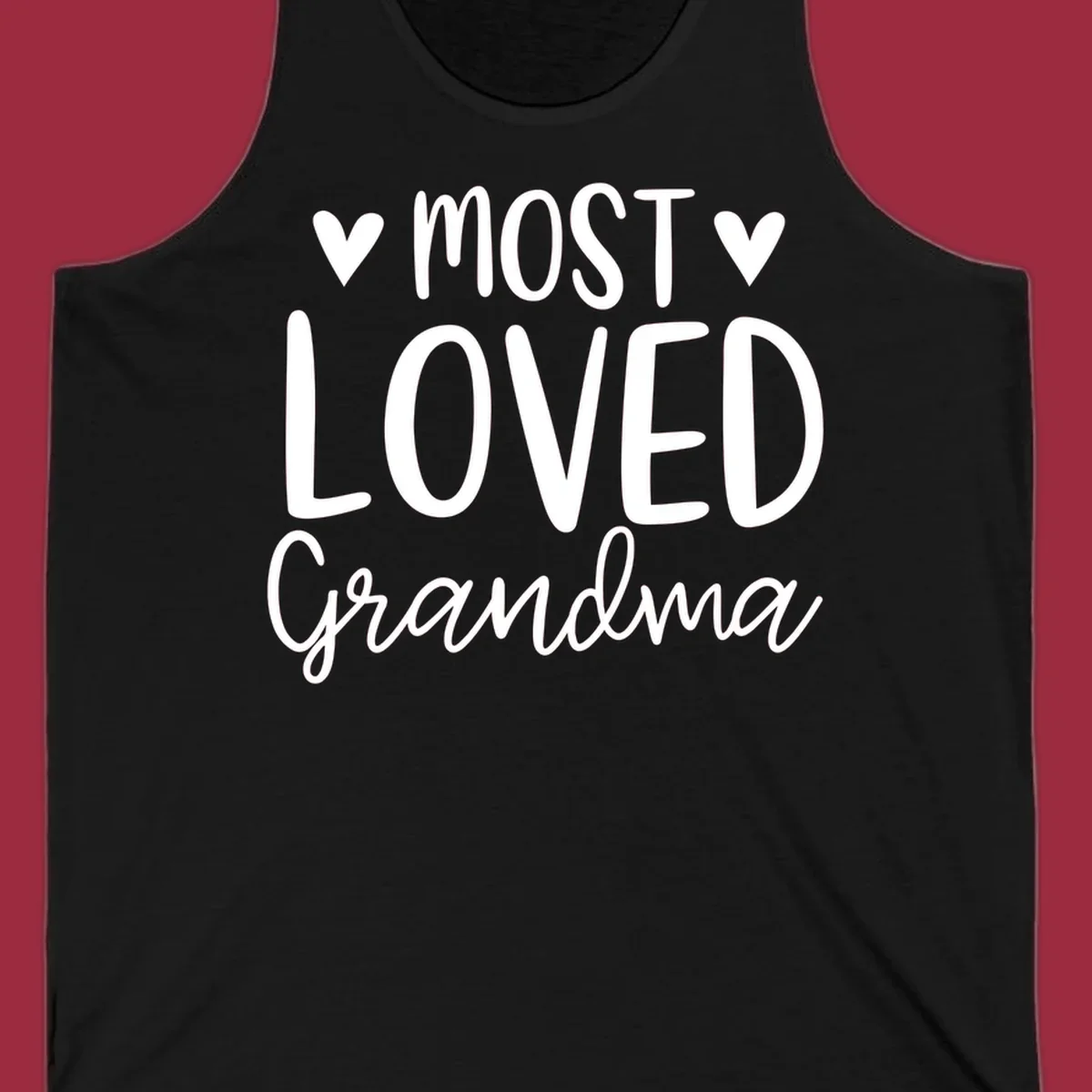 Most loved grandma text with heart icons