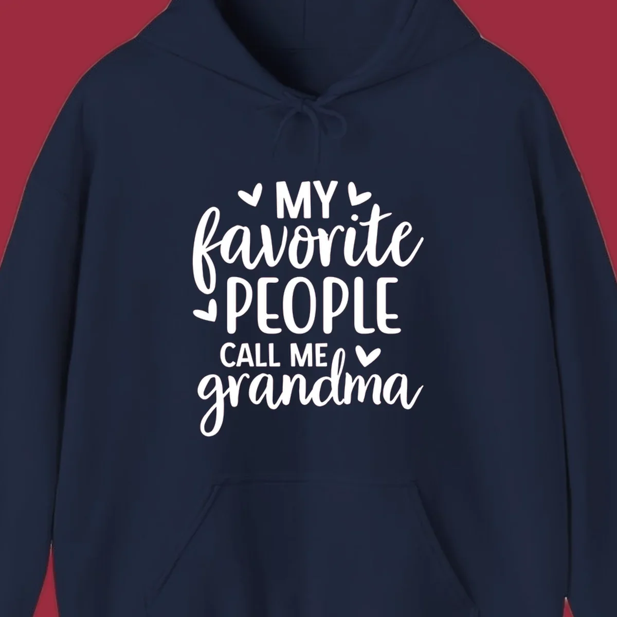 My favorite people call me grandma text design with hearts.
