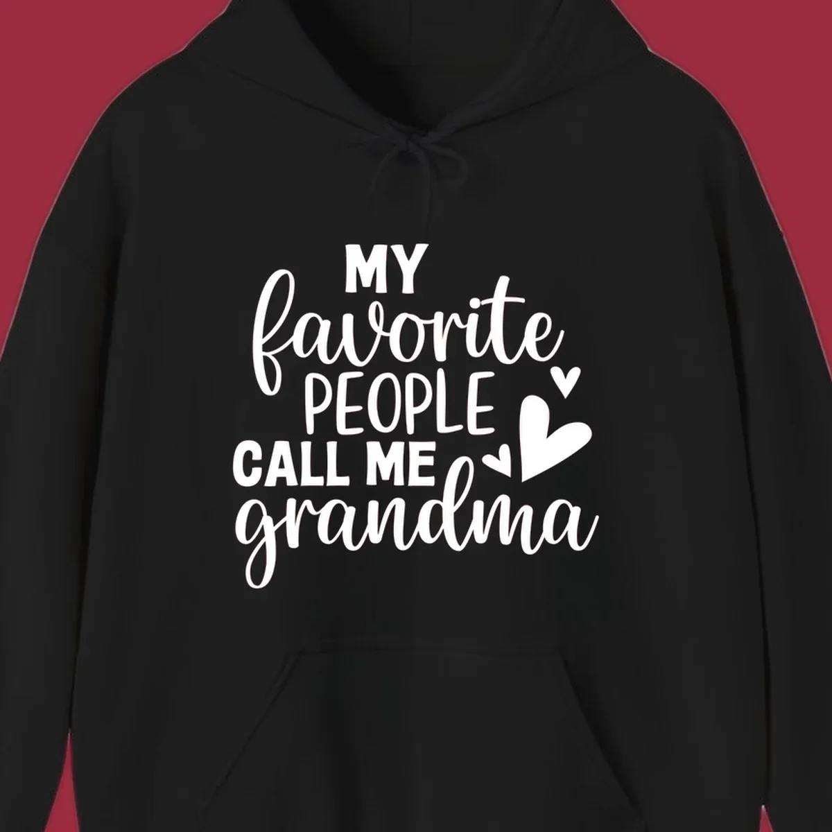 My favorite people call me grandma text and hearts design