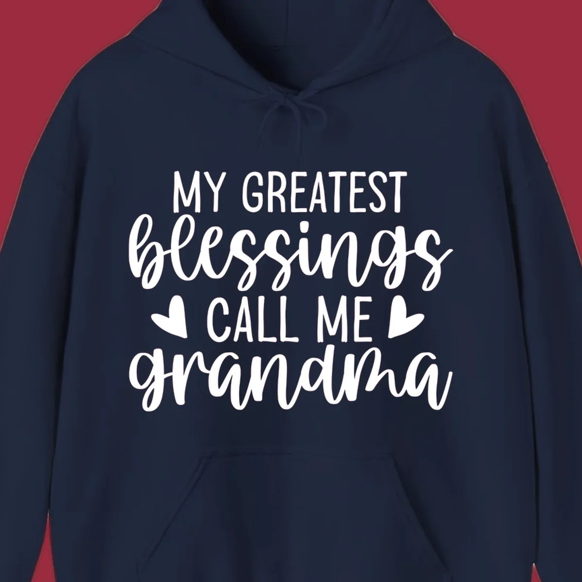 Grandma blessings quote typography design with hearts.