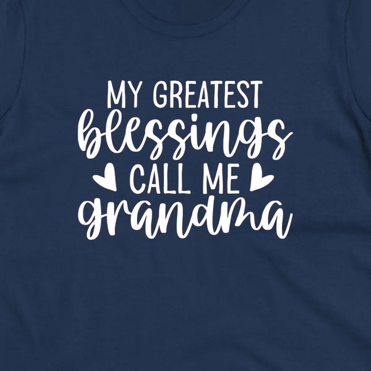 Grandma blessings quote typography design with hearts.