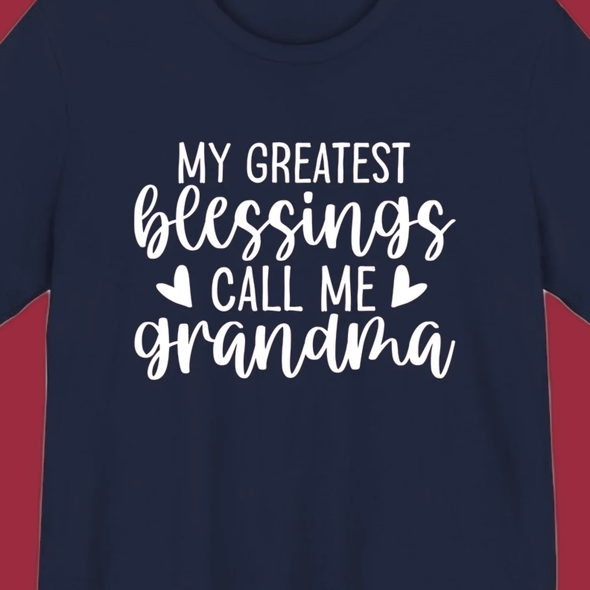 Grandma blessings quote typography design with hearts.