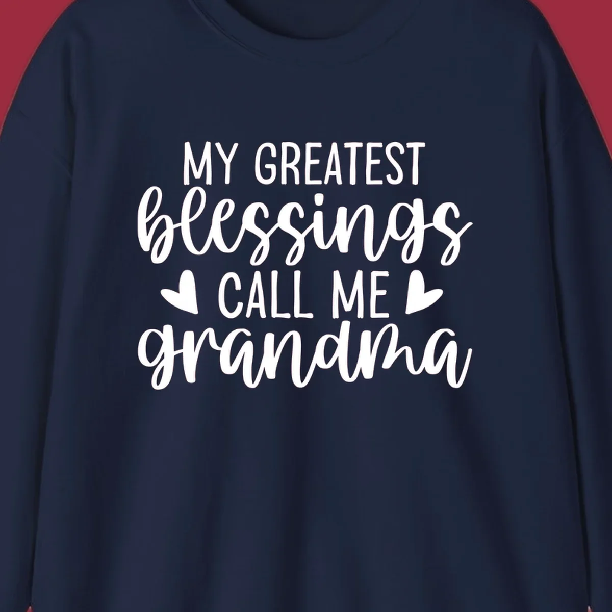 Grandma blessings quote typography design with hearts.