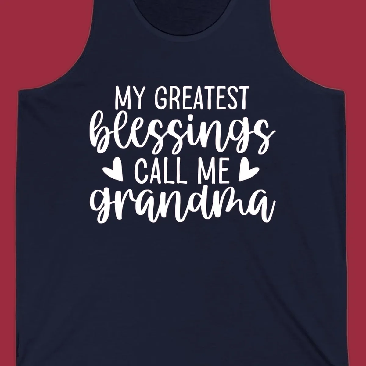 Grandma blessings quote typography design with hearts.