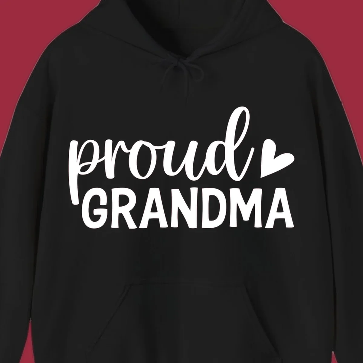 Proud Grandma text with a heart icon.
