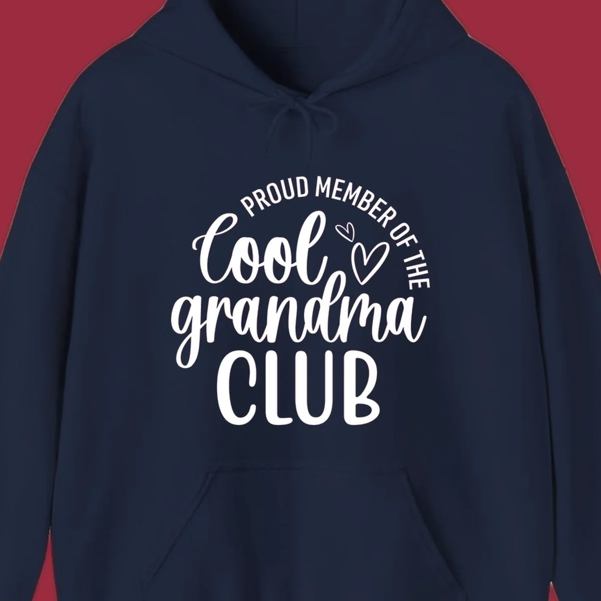Proud Member Of The Cool Grandma Club text with hearts.