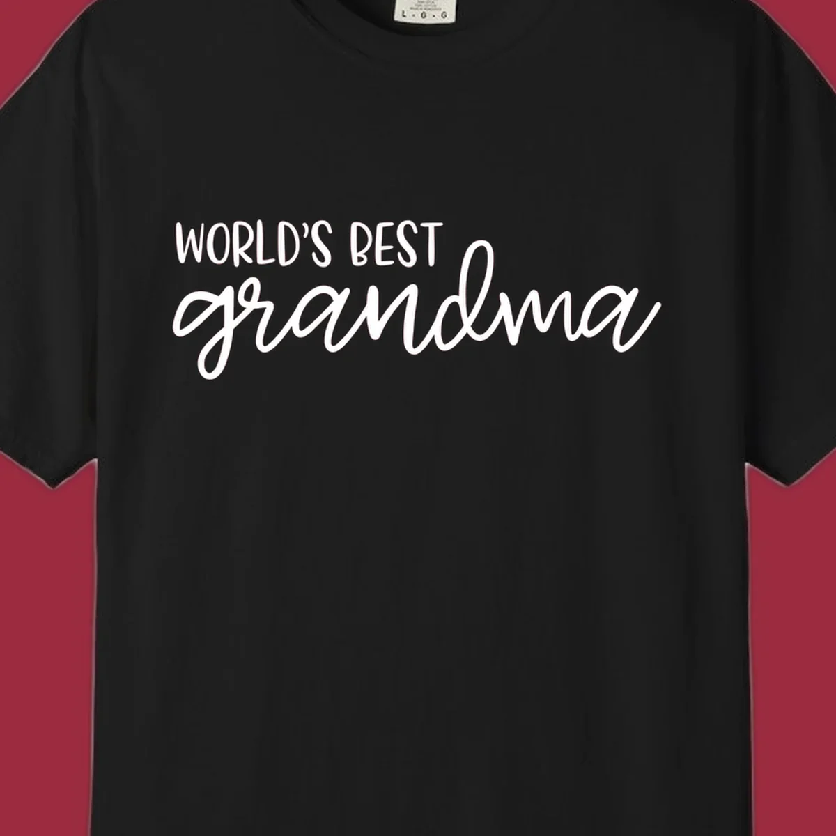 World's Best Grandma typography design in white on a black background.