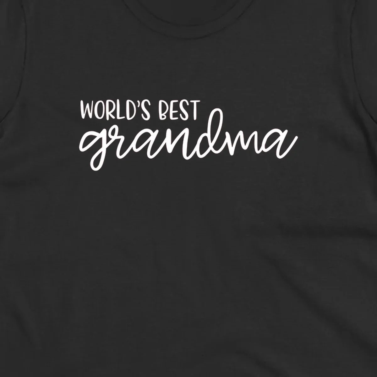 World's Best Grandma typography design in white on a black background.