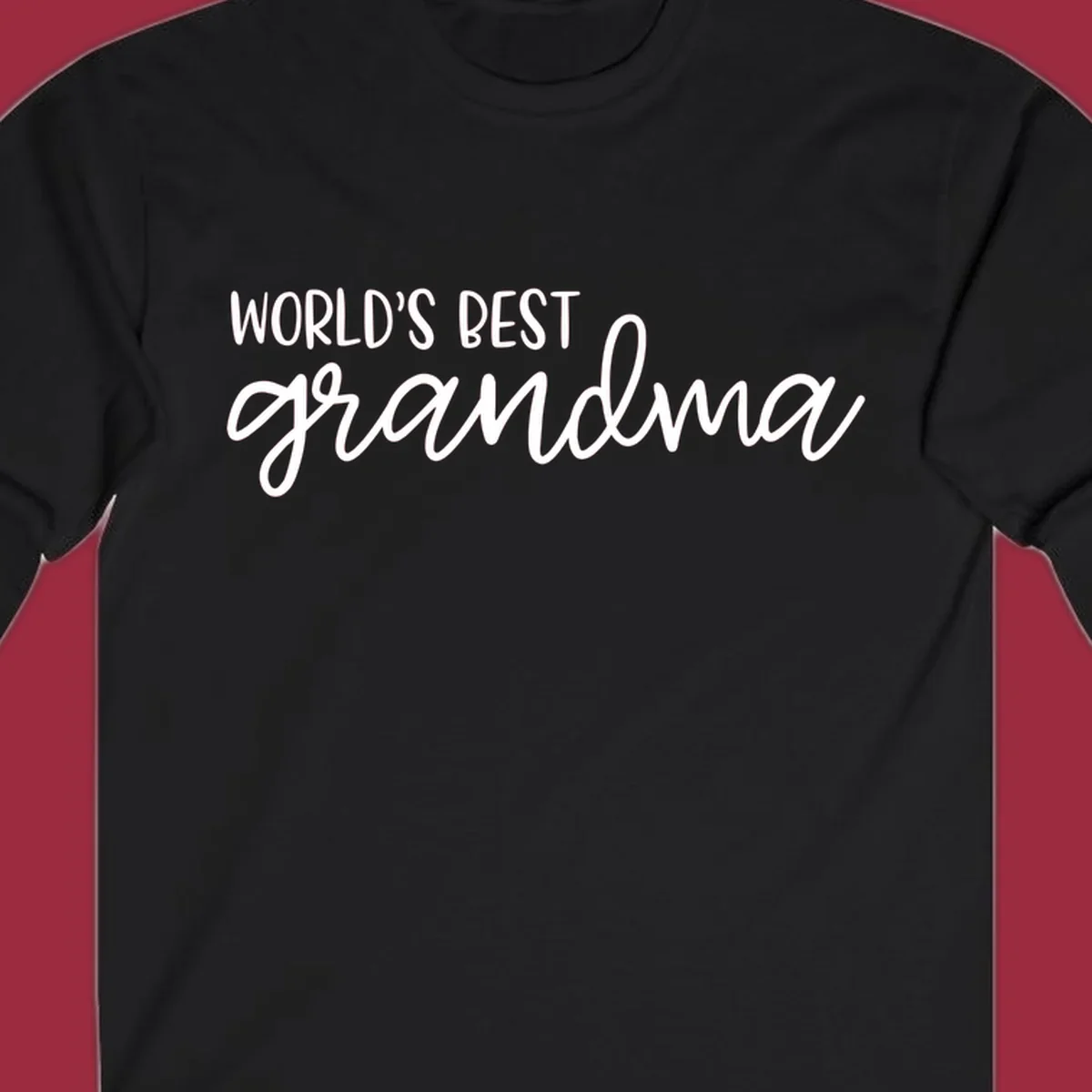 World's Best Grandma typography design in white on a black background.