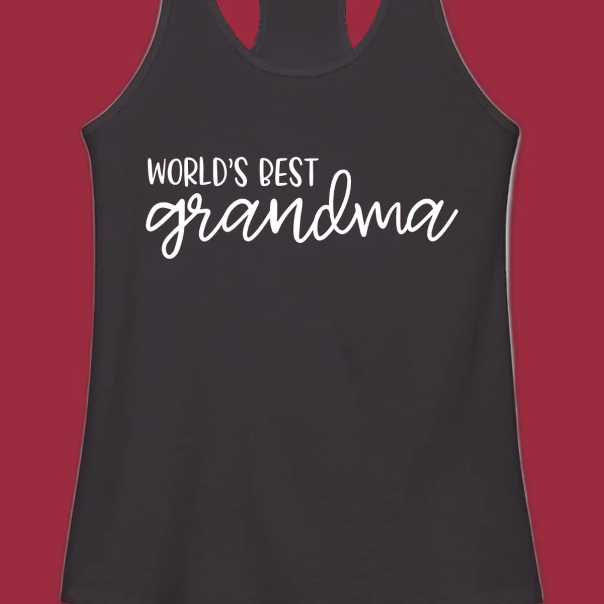 World's Best Grandma typography design in white on a black background.