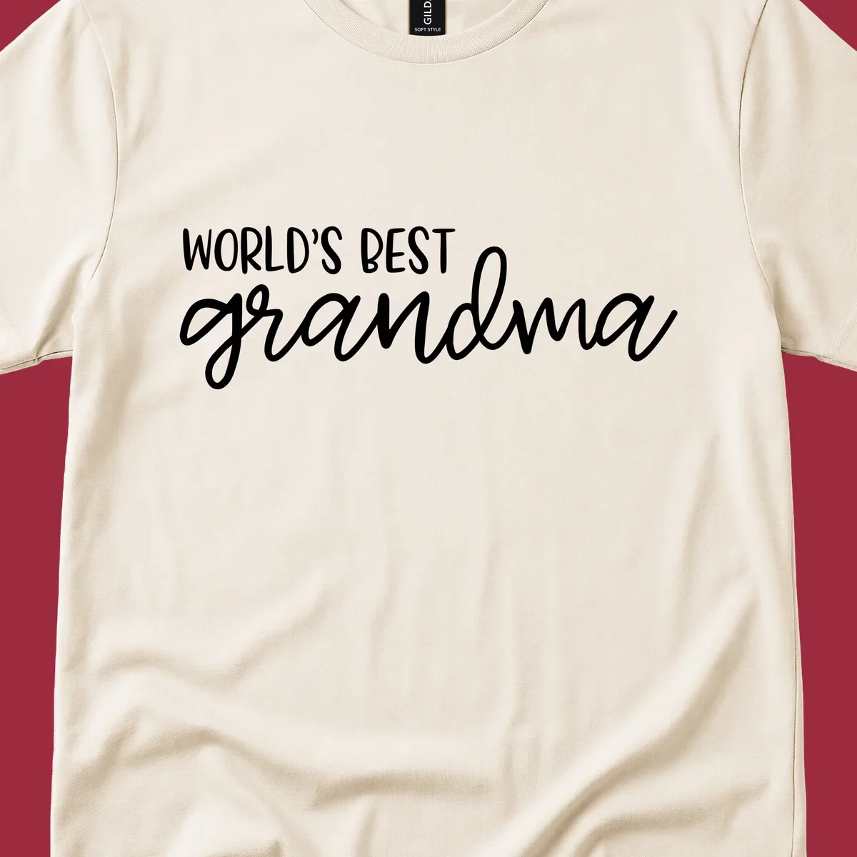 World's Best Grandma typography design in white on a black background.