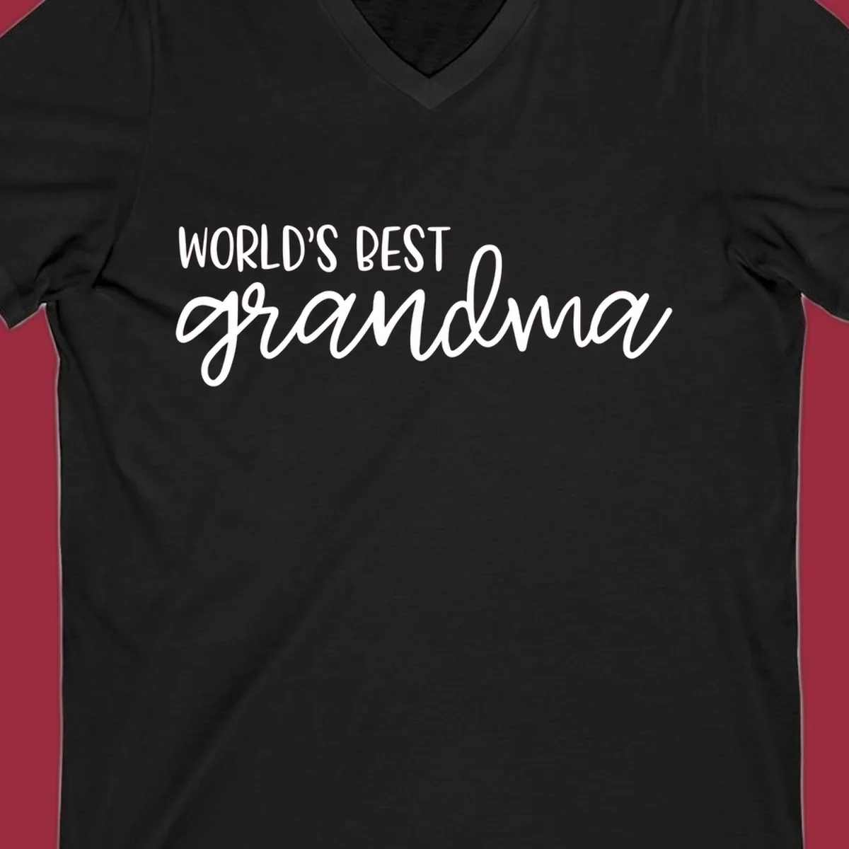 World's Best Grandma typography design in white on a black background.